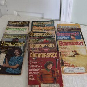 Vintage lot of 12 The Workbasket and Home Arts Magazines DIY Crafting
